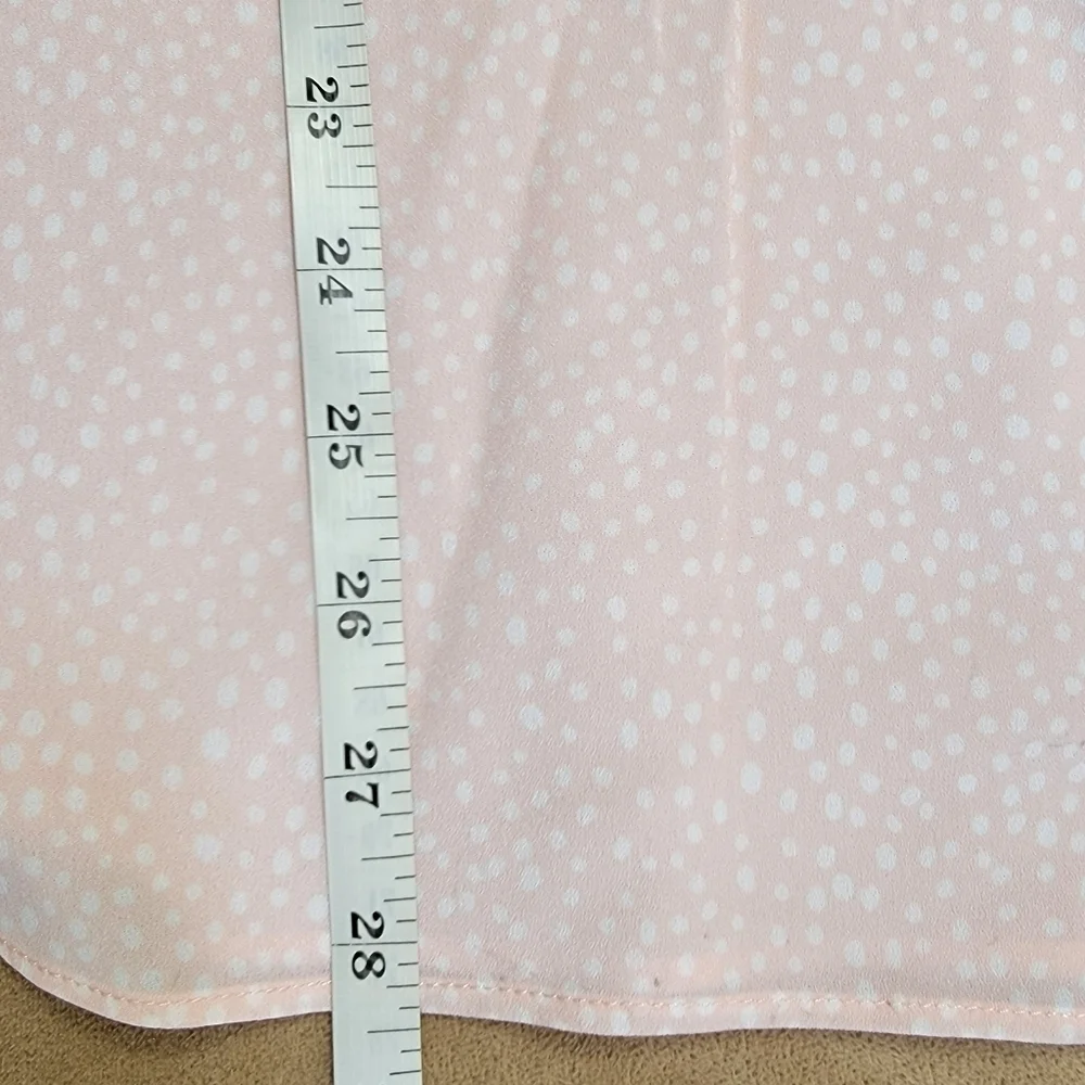 Banana Republic Pink White Dotted V-Neck Tank Size Large EUC - Picture 7 of 7